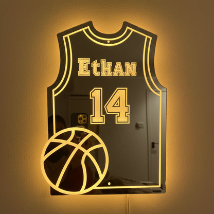 LumiBasket | Personalised LED Mirror Lamp Basketball