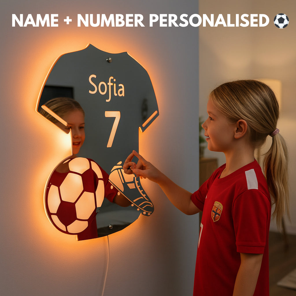 LumiGoal | Personalised LED Football Mirror Lamp