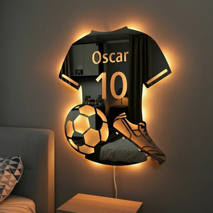 LumiGoal | Personalised LED Football Mirror Lamp