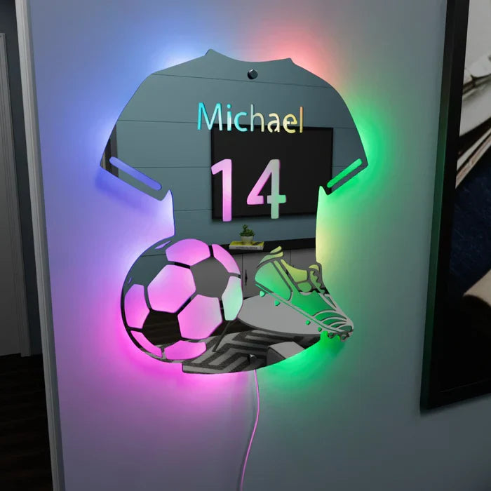 LumiGoal | Personalised LED Football Mirror Lamp